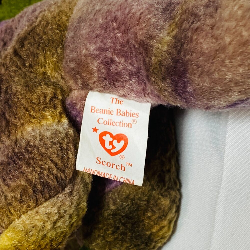 VNTG "SCORCH" 1998 Magical Mystery Dragon With Wings Ty Beanie Baby 7" MWMT - Picture 6 of 7